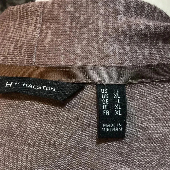H by Halston Brown Open Front Split Back Faux Pocket Light Weight Cardigan-L - Picture 9 of 10